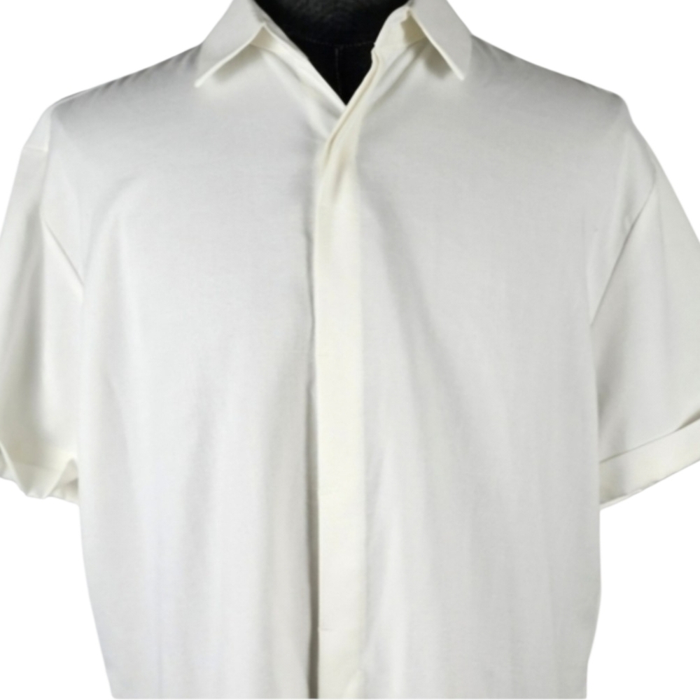 Coofandy Men's Short Sleeve Linen Blend Button Down Vacation Casual Size L